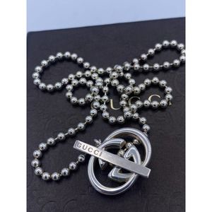 Gucci Authentic GG Interlocking Sterling Sliver Pendant Necklace